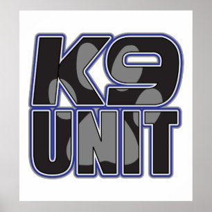 Pauw afdrukken politie K9 Poster