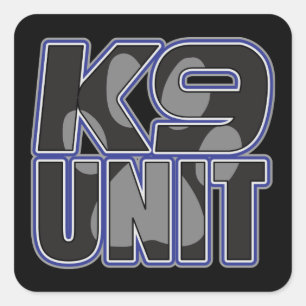 Pauw afdrukken politie K9 Vierkante Sticker