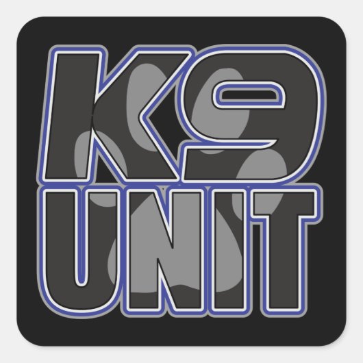 Pauw afdrukken politie K9 Vierkante Sticker (Voorkant)