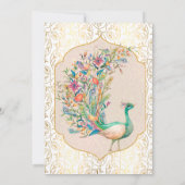 Pauw Arabisch patroon Indische trouwkaart Aankondiging (Achterkant)