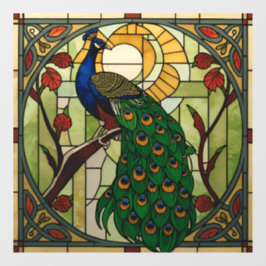 Pauw Art Nouveau Glas-in-Lood Raamfolie Raamsticker