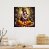Pauw Aura Krishna Fluit Goddelijke Kunst Poster (Keuken)