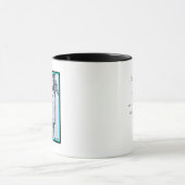 Pauw & Blad Zwart & Wit Inkt Turquoise Rand. Mok (Midden)