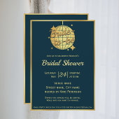 Pauw blauw goud disco bal vrijgezellenfeest kaart