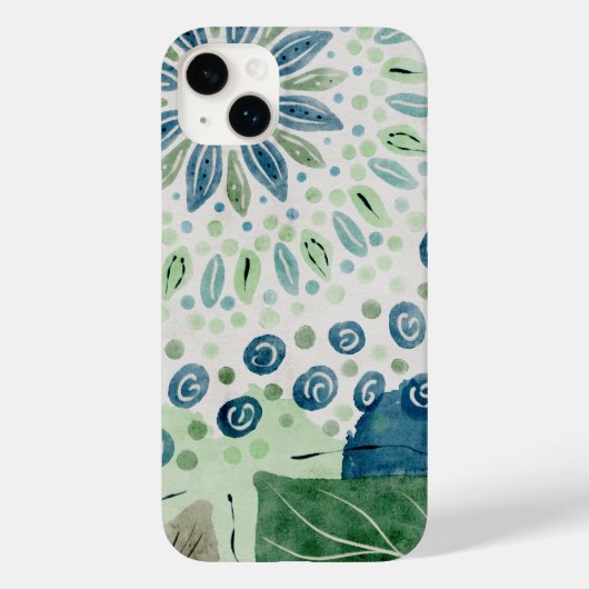pauw blauw groen patroon floral Case-Mate iPhone case (Achterkant)