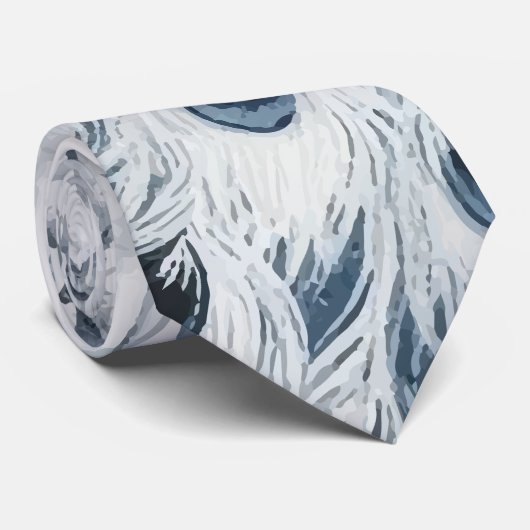 Pauw Blauw patroon Stropdas (Opgerold)