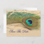 pauw blauw Save the Date Aankondigingskaart (Voorkant / Achterkant)