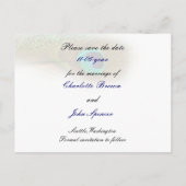 pauw blauw Save the Date Aankondigingskaart (Achterkant)