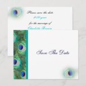 pauw blauw Save the Date Aankondigingskaart (Voorkant / Achterkant)