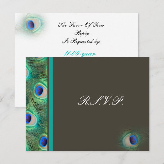 pauw blauw Trouwen rvp kaart (Voorkant / Achterkant)