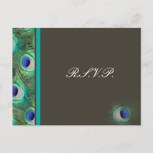 pauw blauw Trouwen rvp kaart (Voorkant)