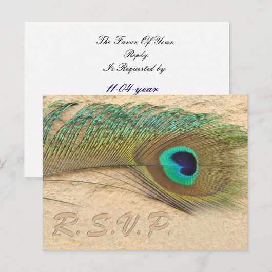 pauw blauw Trouwen rvp kaart (Voorkant / Achterkant)