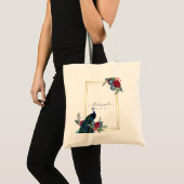 Pauw Blauwe Bourgondië Winter Herfst Bruiloft Tote Bag (Voorkant (product))