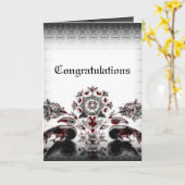 Pauw & Bloemen Gothic bruiloft Kaart (Gele Bloem)