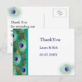 pauw bruiloft Dank je Briefkaart (Voorkant / Achterkant)