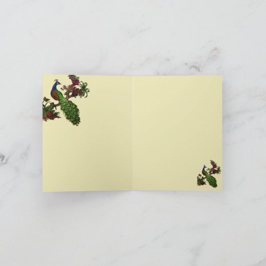  pauw bruiloft dank u nota Kaarten (Binnen)