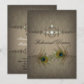 pauw bruiloft Repetitie Diner Uitnodigen Kaart (Voorkant / Achterkant)