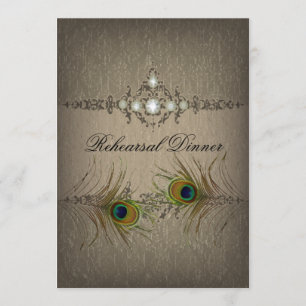  pauw bruiloft Repetitie Diner Uitnodigen Kaart