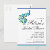 Pauw Bruiloft Uitnodiging (Voorkant / Achterkant)