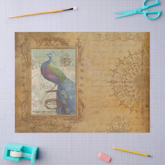  pauw bruin Antiek papier (Craft)