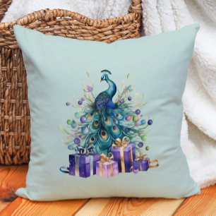 Pauw Christmas Paars Blauw Turkoois Kussen