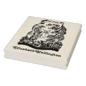 Pauw, Dame, Vlinder, Konijn Ex Libris Boek Rubberstempel (Stempel)