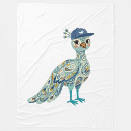 Pauw-deken met honkbalpet – Paisley Folk Art Fleece Deken