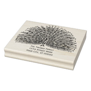 Pauw die veren laat zien #2 Retouradres Rubberstempel