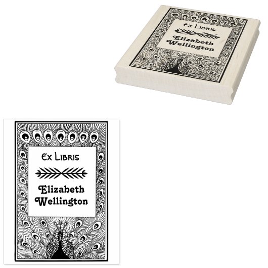 Pauw die veren laat zien #3 Ex Libris-boek Rubberstempel (Gestempeld)