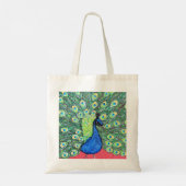 Pauw die zijn staart tentoonspreidt tote bag (Achterkant)