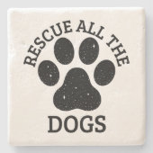 Pauw Druk alle DOGS-hondenliefhebber opnieuw op Stenen Onderzetter (Voorkant)