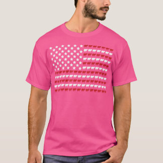 Pauw drukt op 4 juli Amerikaanse vlag T-shirt