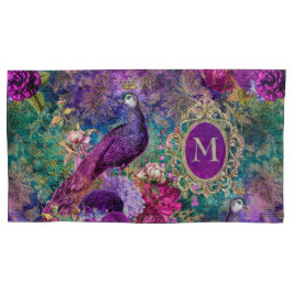 Pauw Elegant Vintage Paars Turkoois Goud Monogram Kussensloop