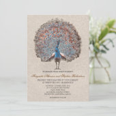  pauw elegante huwelijksuitnodigingen kaart (Staand voorkant)