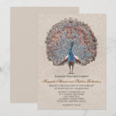  pauw elegante huwelijksuitnodigingen kaart (Voorkant / Achterkant)