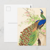  Pauw en bloemenschilderij Briefkaart (Voorkant / Achterkant)