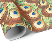  Pauw en bloemenschilderij Cadeaupapier (Rol Hoek)