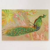 Pauw en bloemenschilderij Legpuzzel (Horizontaal)