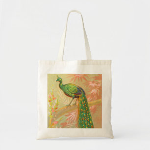 Pauw en bloemenschilderij Tote Bag