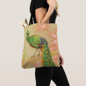 Pauw en bloemenschilderij Tote Bag (Dichtbij)