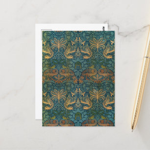 Pauw en draak, 1878, William Morris Briefkaart