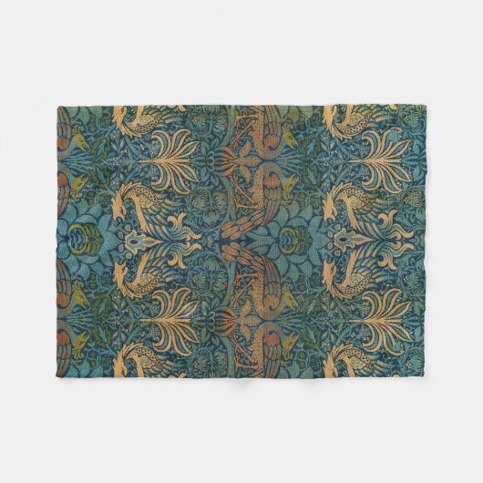 Pauw en draak, 1878, William Morris Fleece Deken (Voorkant (Horizontaal))