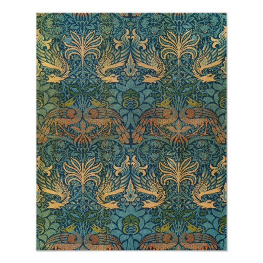 Pauw en draak, 1878, William Morris Foto Afdruk (Voorkant)