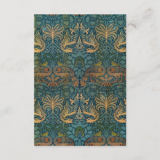 Pauw en draak, 1878, William Morris Informatiekaartje (Voorkant)