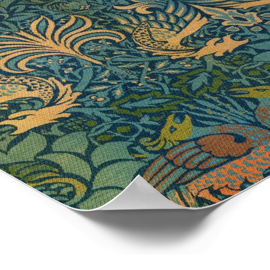 Pauw en draak, 1878, William Morris Poster (Hoek)