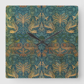 Pauw en draak, 1878, William Morris Vierkante Klok (Voorkant)