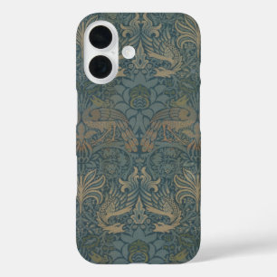 Pauw en Draak van William Morris iPhone 16 Hoesje