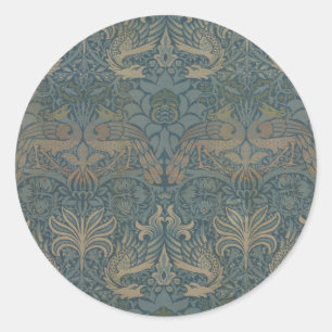 Pauw en Draak van William Morris Ronde Sticker