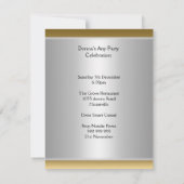 Pauw en Goud Wit Iedere Feestje Kaart (Achterkant)