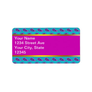 Pauw en het Magenta Patroon van Paisley Etiket